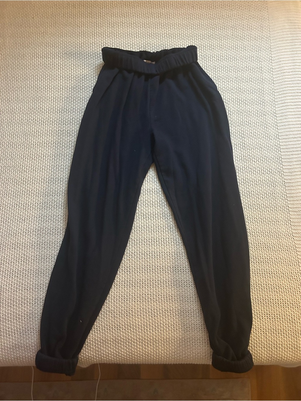 Garage Navy Blue Elastic Waist Jogger Pants